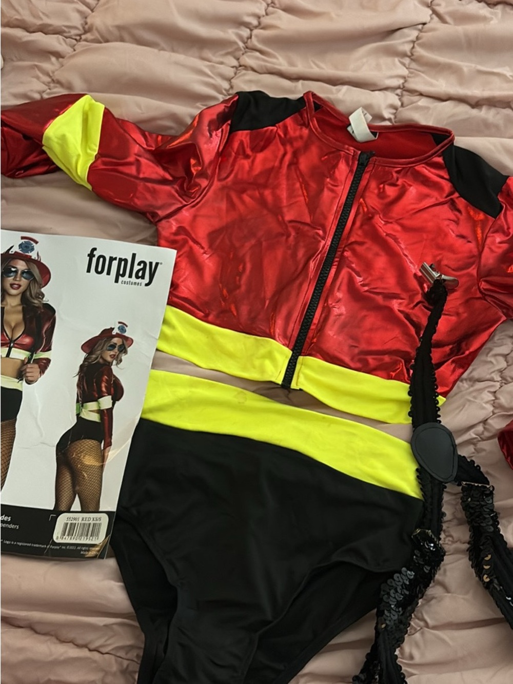 Forplay Red, Yellow & Black One-Piece Costume